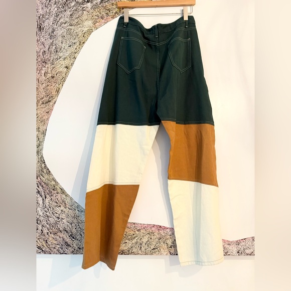 NWT CIDER Denim Mid Rise Patchy Wide Leg Trousers XL - Picture 4 of 4